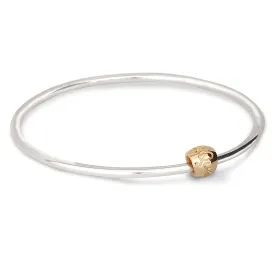 Que Sera Silver & Solid Gold Bangle