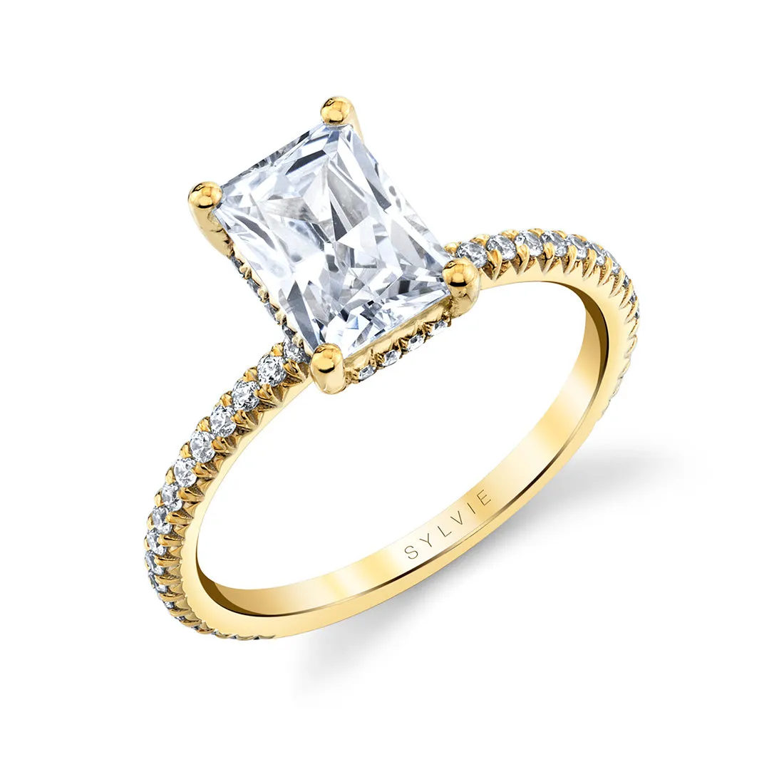 Radiant Cut Classic Engagement Ring - Maryam 14k Gold Yellow