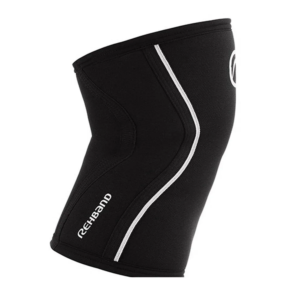 Rehband RX Knee Sleeve - 7mm - Black/White - SINGLE