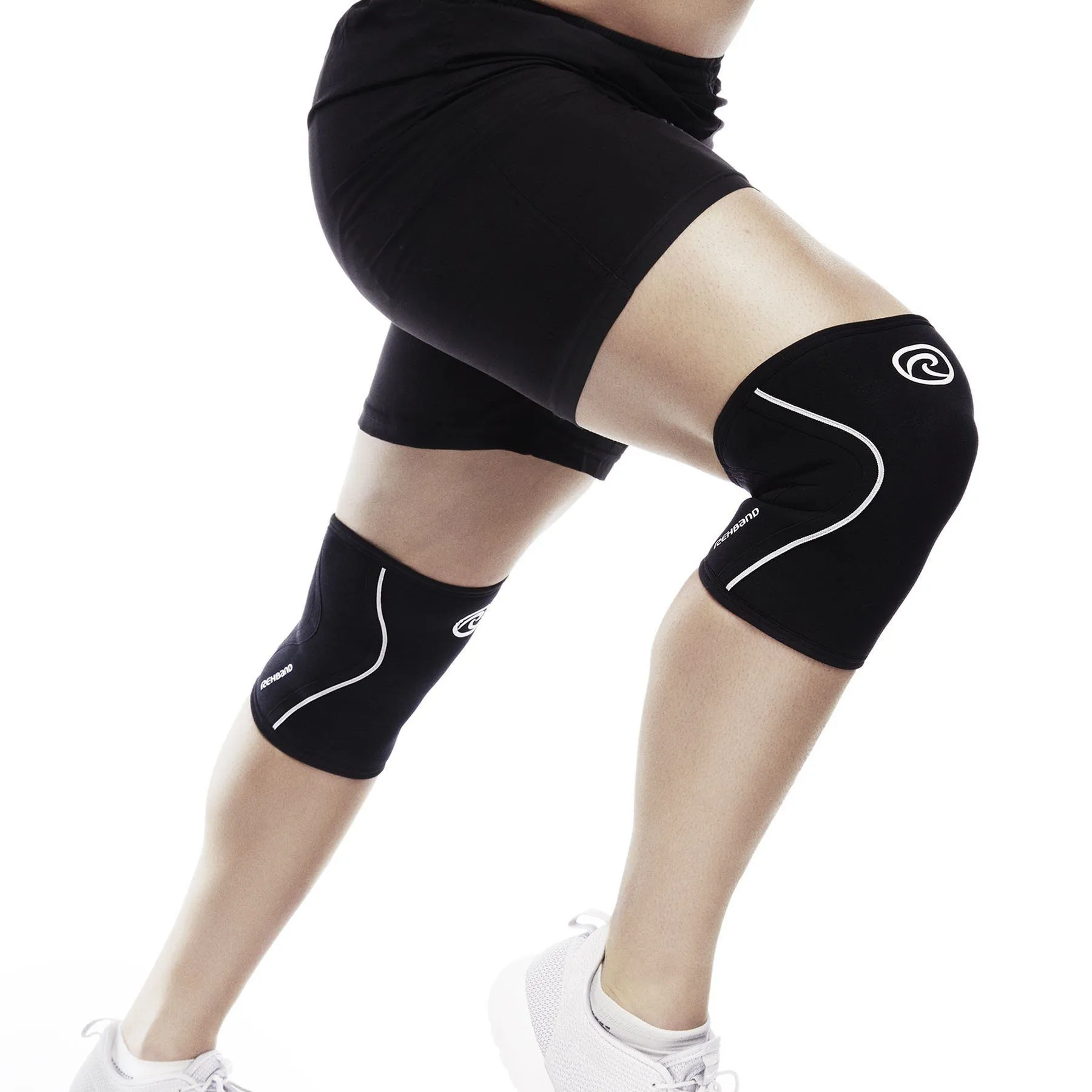 Rehband RX Knee Sleeves - 5mm - Black/White - PAIR