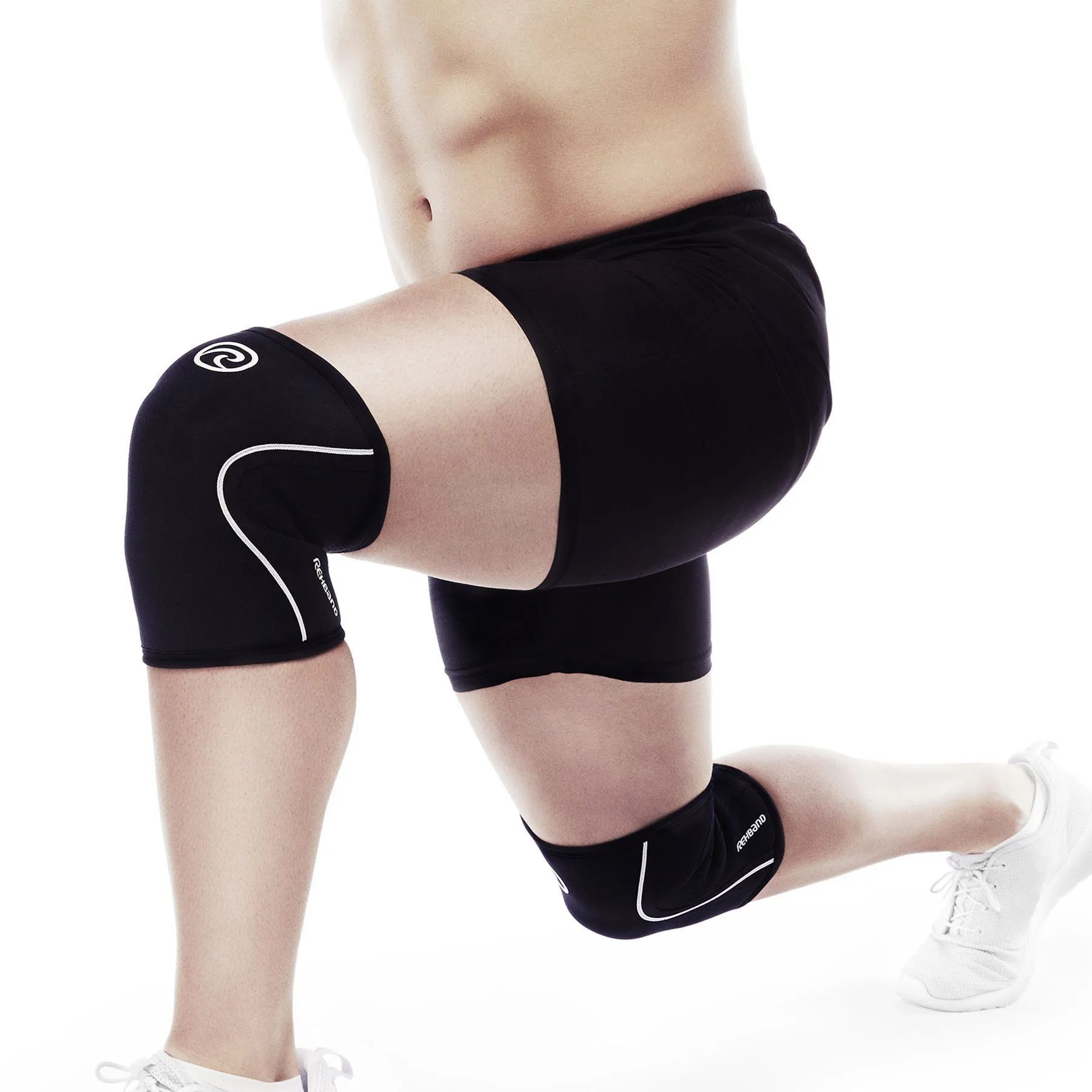 Rehband RX Knee Sleeves - 5mm - Black/White - PAIR