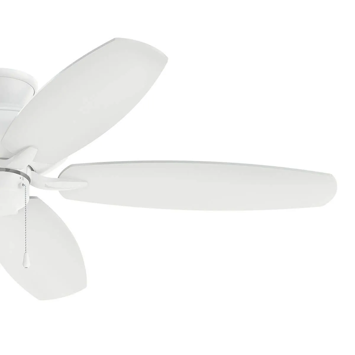 Renew Patio 52 Inch Matte White Damp Rated Ceiling Fan with Pull Chain