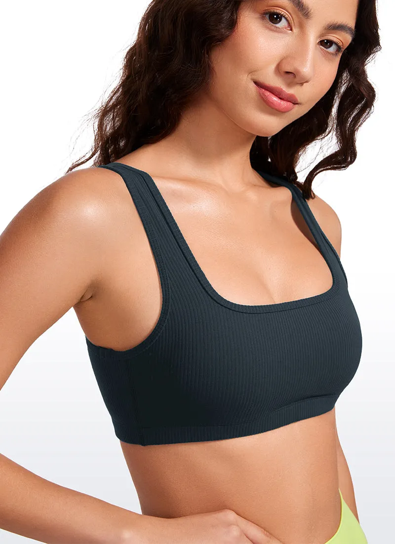 Ribbed Square Neck Padded Mini Bra