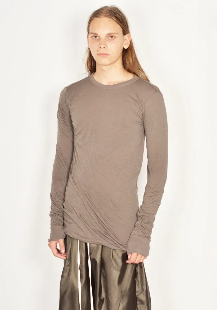 RICK OWENS MEN RU02C7257 UC 34 DOUBLE LAYERED LONG SLEEVE T-SHIRT DUST