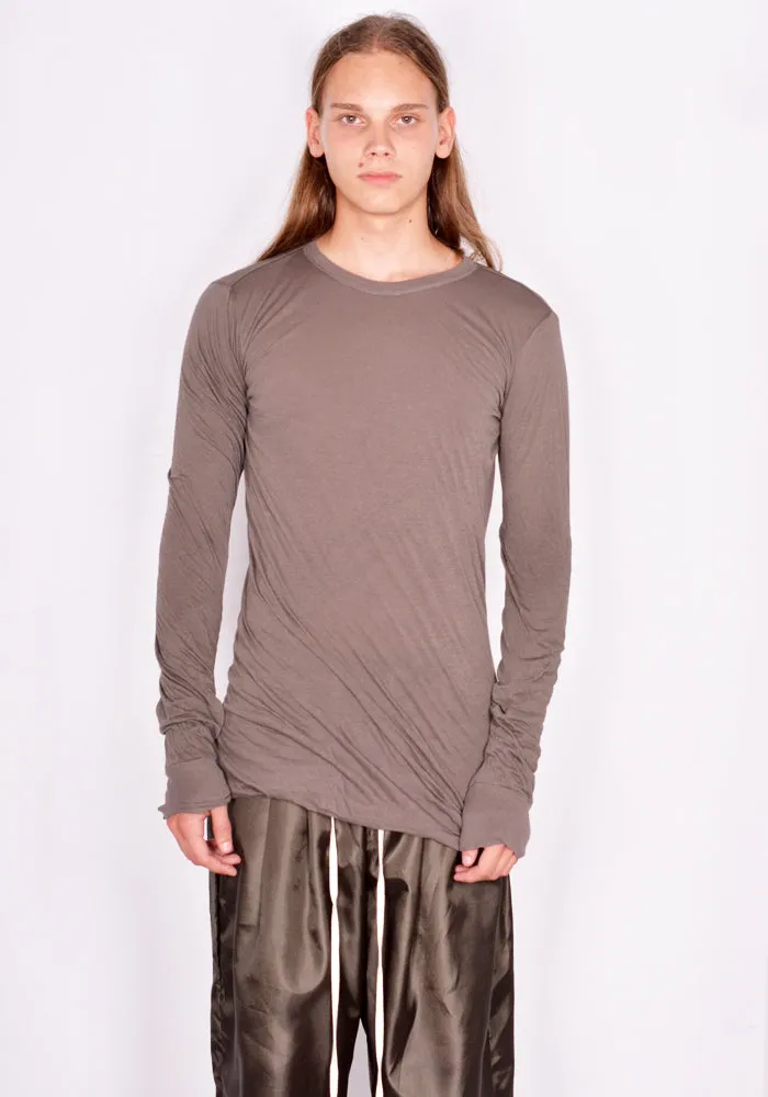 RICK OWENS MEN RU02C7257 UC 34 DOUBLE LAYERED LONG SLEEVE T-SHIRT DUST