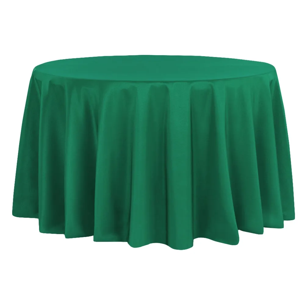 Round Polyester 132" Tablecloth - Emerald Green