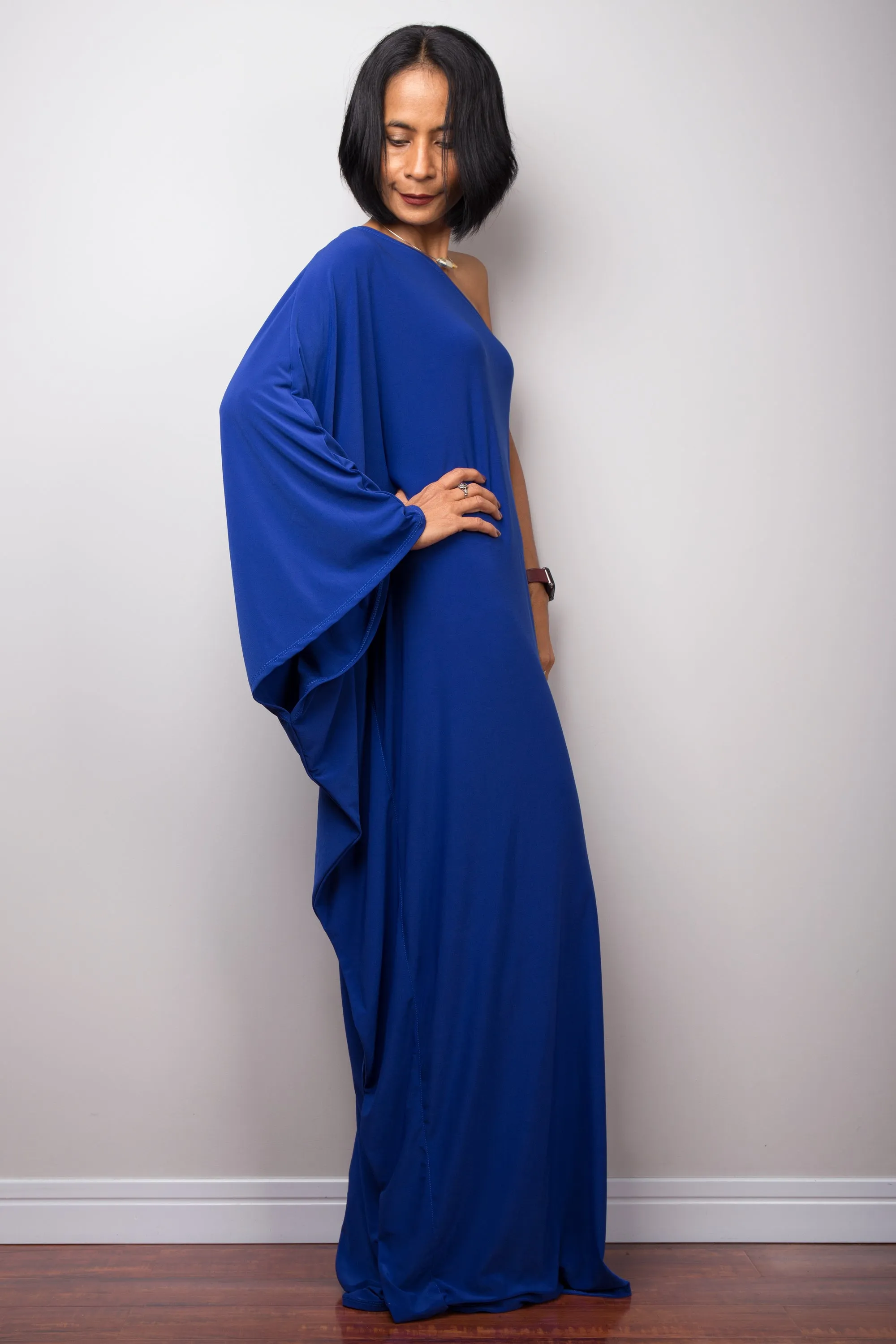 Royal Blue one shoulder dress