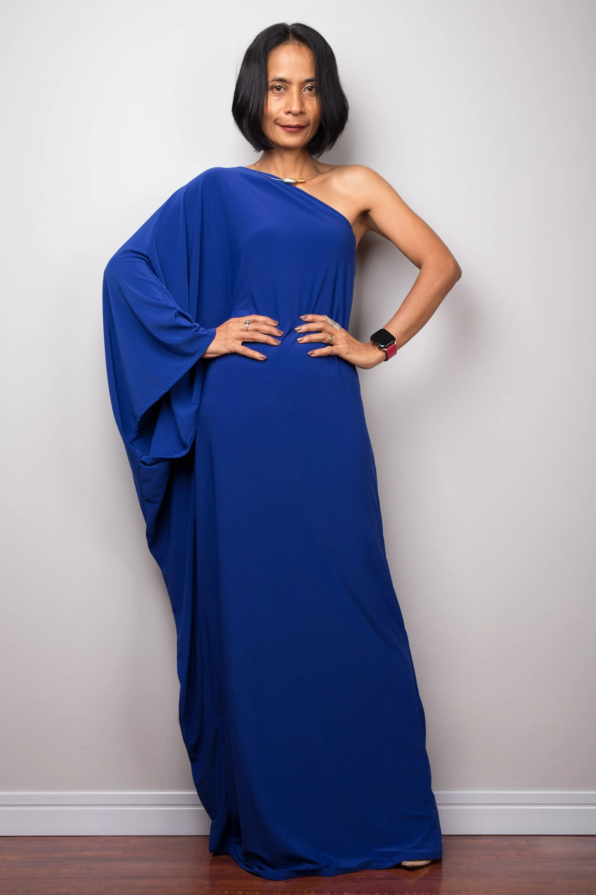 Royal Blue one shoulder dress