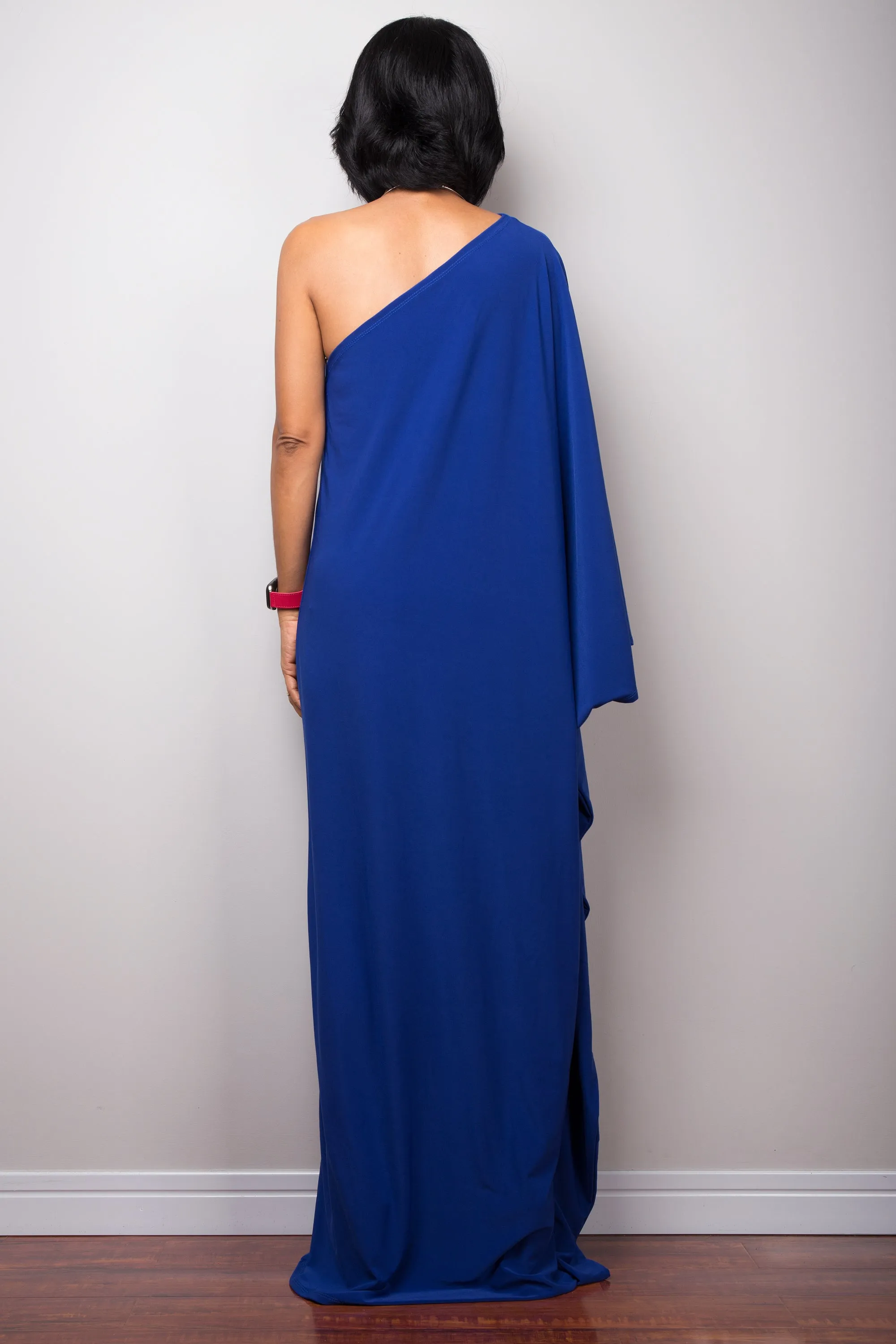 Royal Blue one shoulder dress