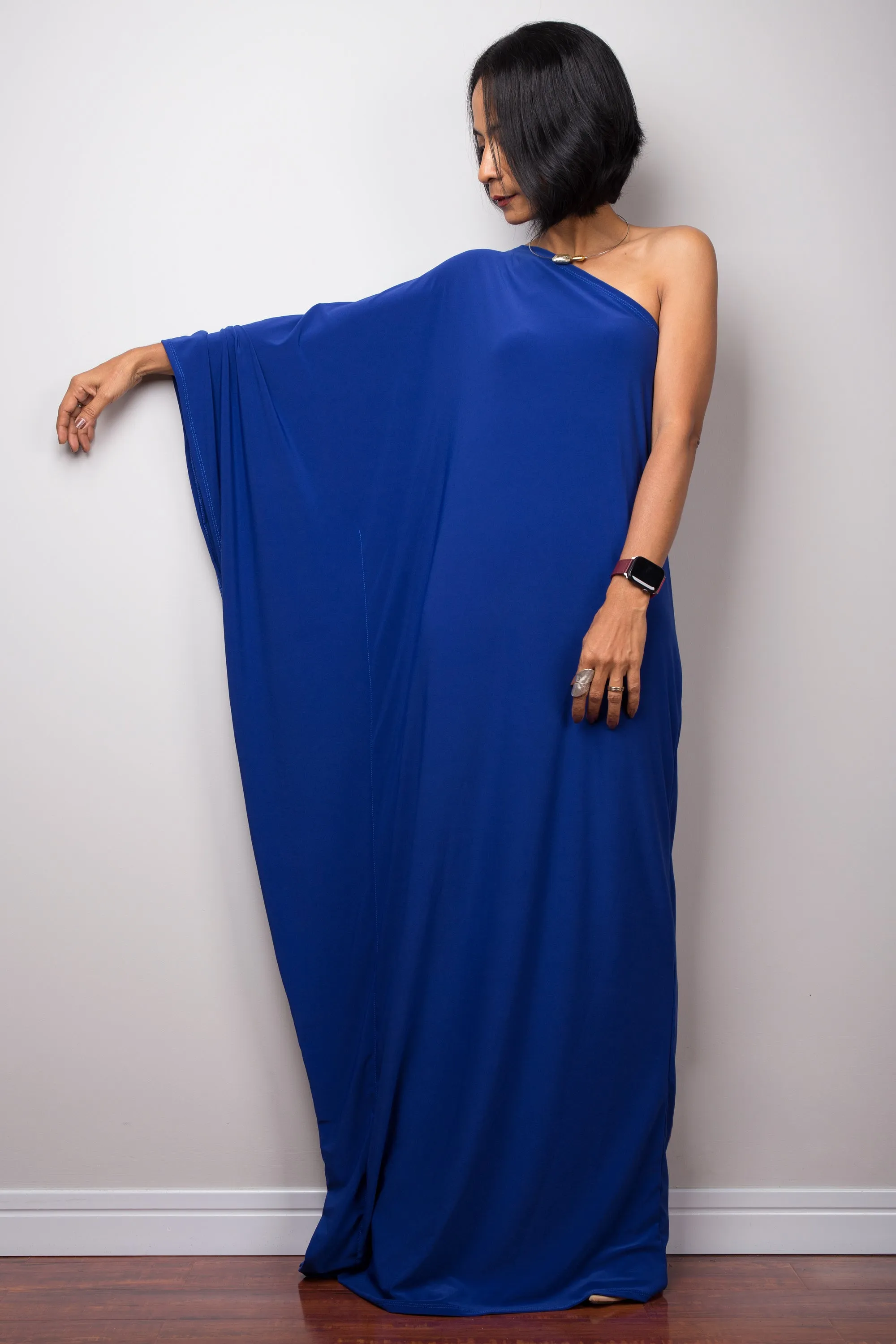 Royal Blue one shoulder dress