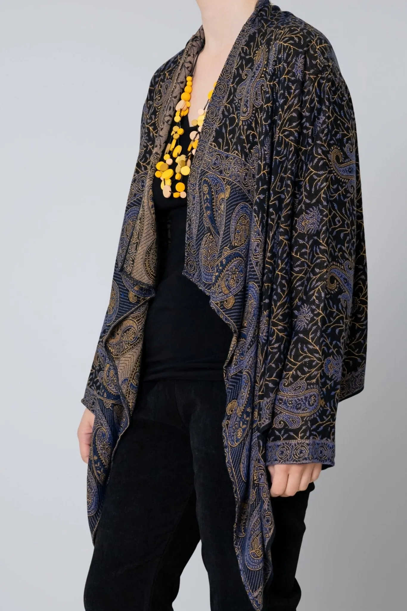 Short Printed Jacket - Indigo Paisley