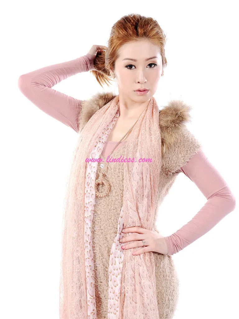 SILK & LACE LEOPARD - BABY PINK