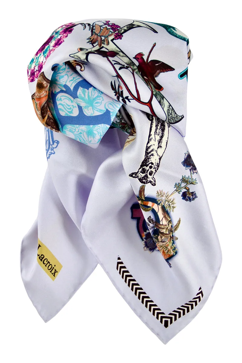 Silk scarf "Do you speak Lacroix"? sky blue