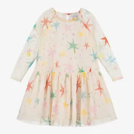 Stella McCartney Kids Girls Ivory Star Print Tulle Dress