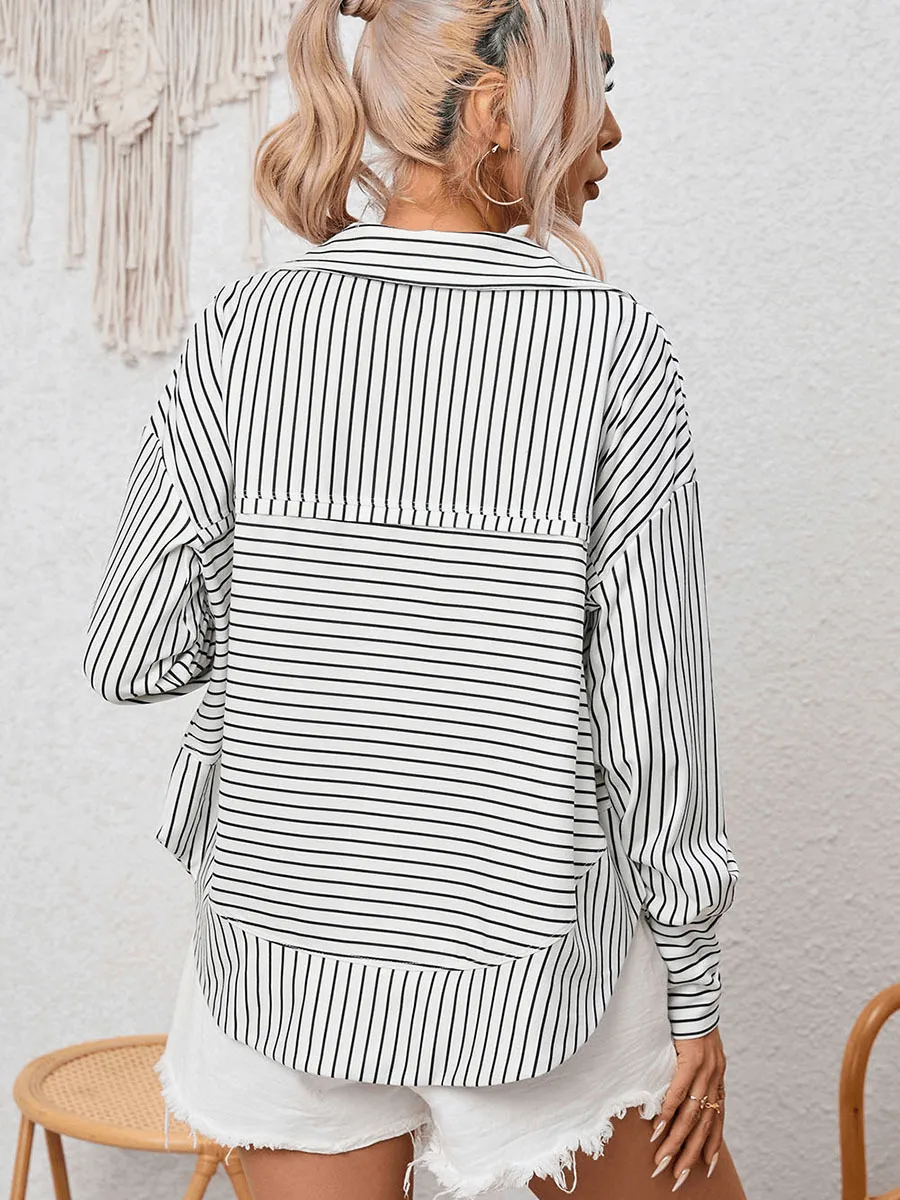 Striped Printed Long Sleeve Top