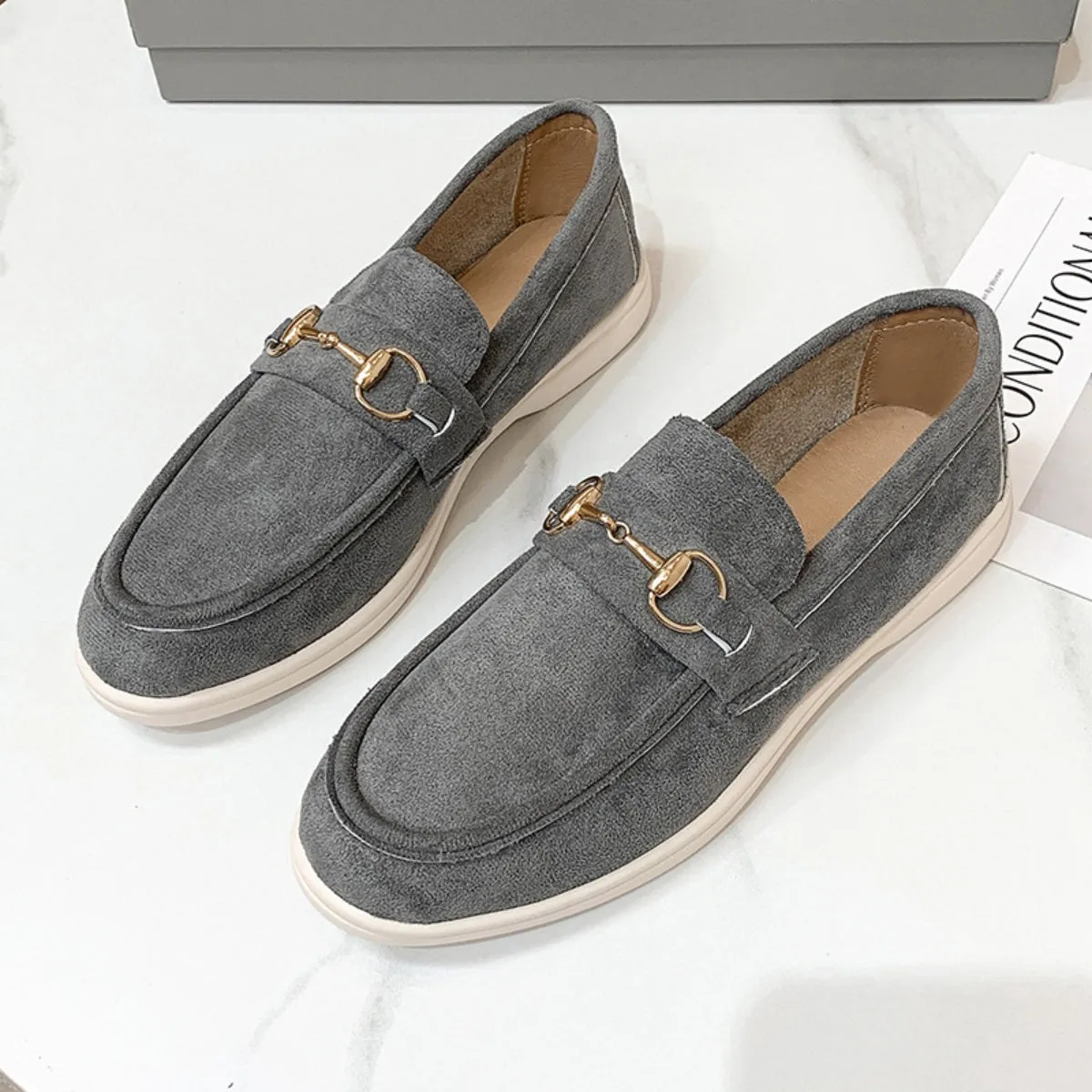 Suede Buckle Sneakers