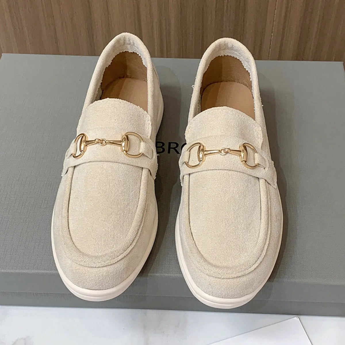 Suede Buckle Sneakers