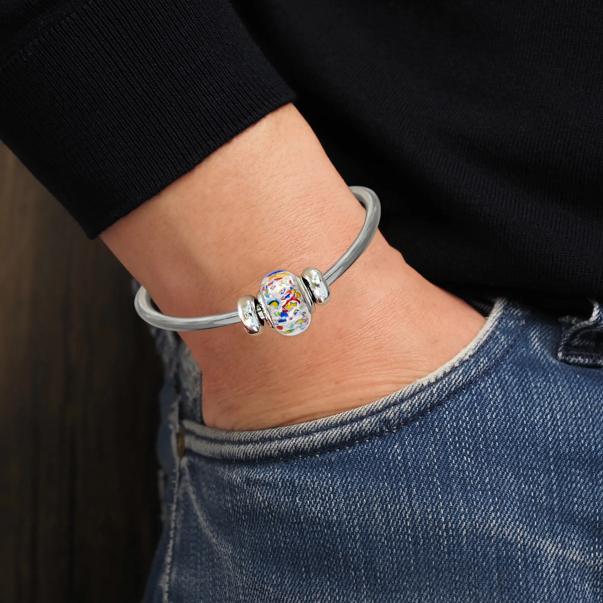 The Kiss Charm Bangle