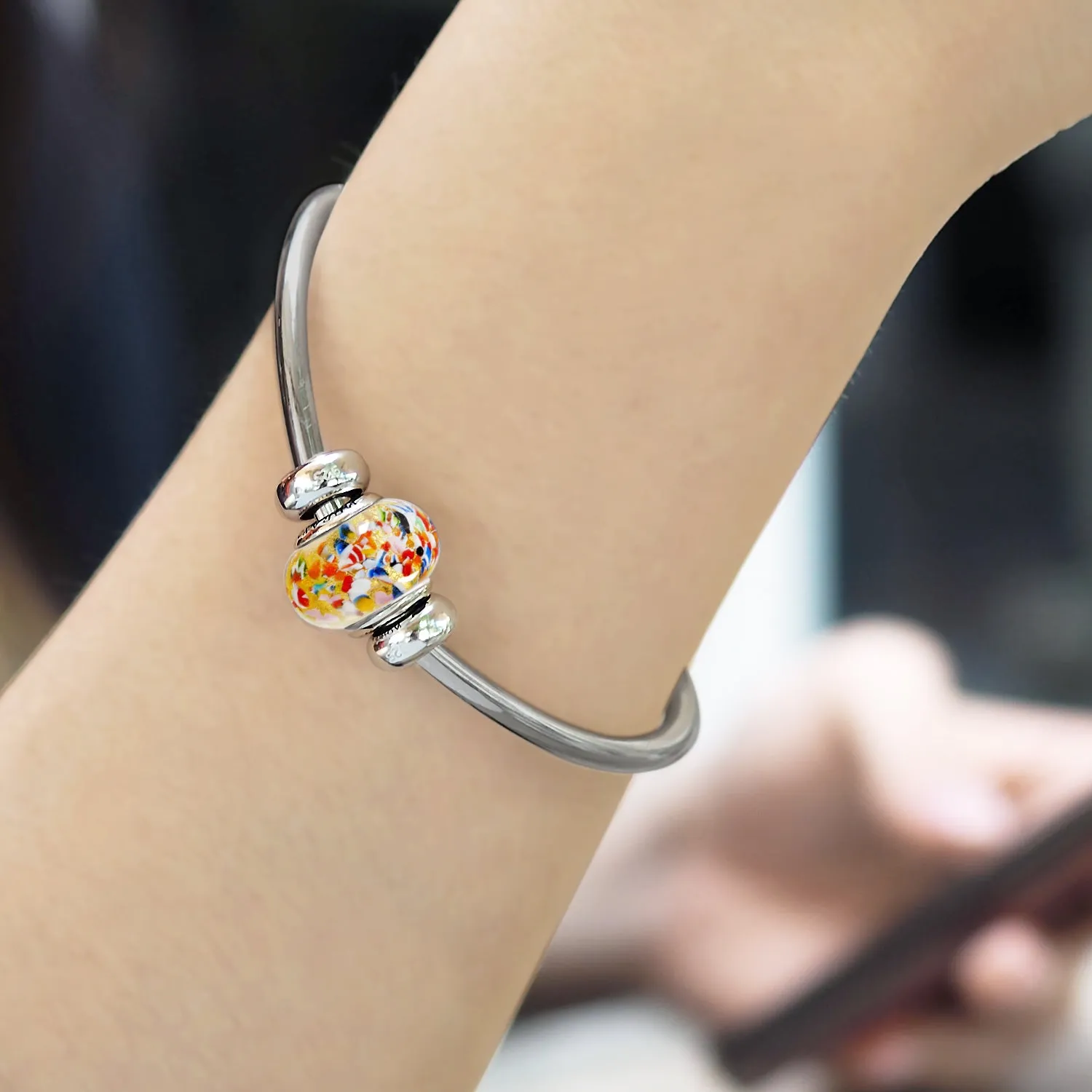 The Kiss Charm Bangle