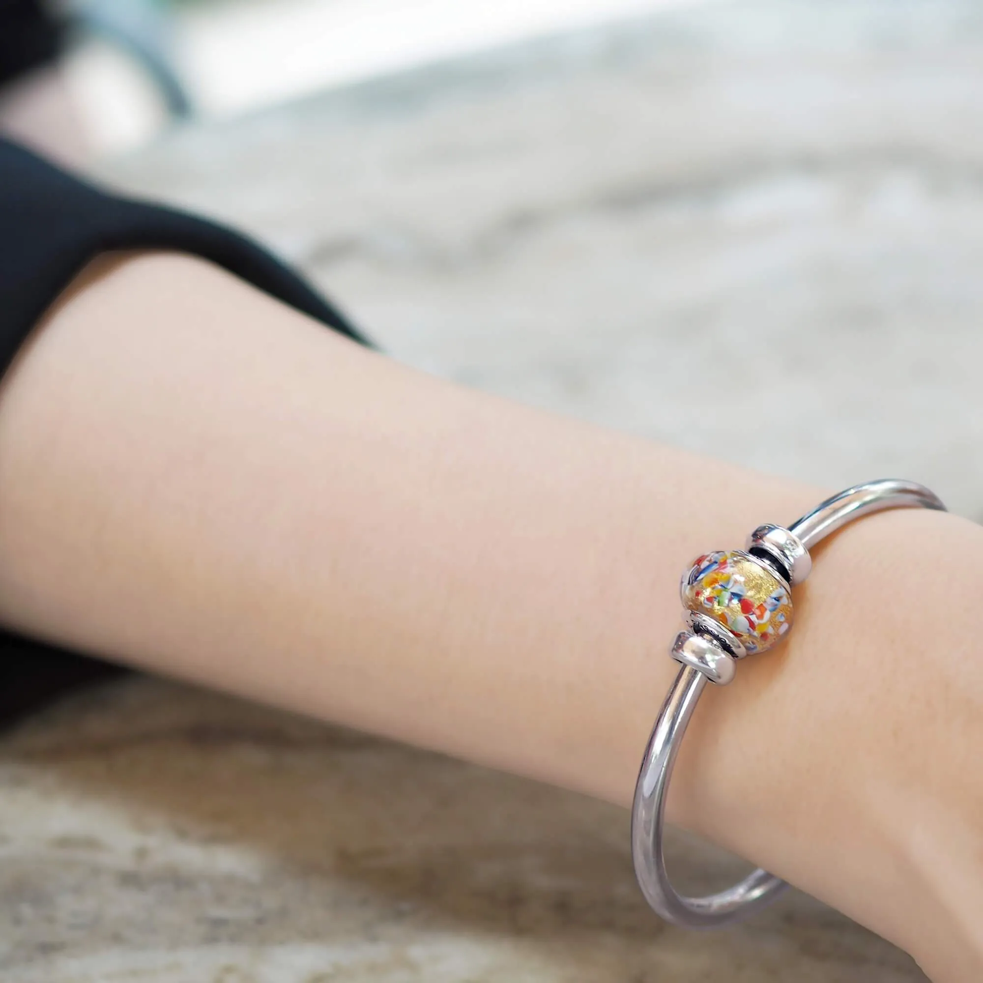 The Kiss Charm Bangle