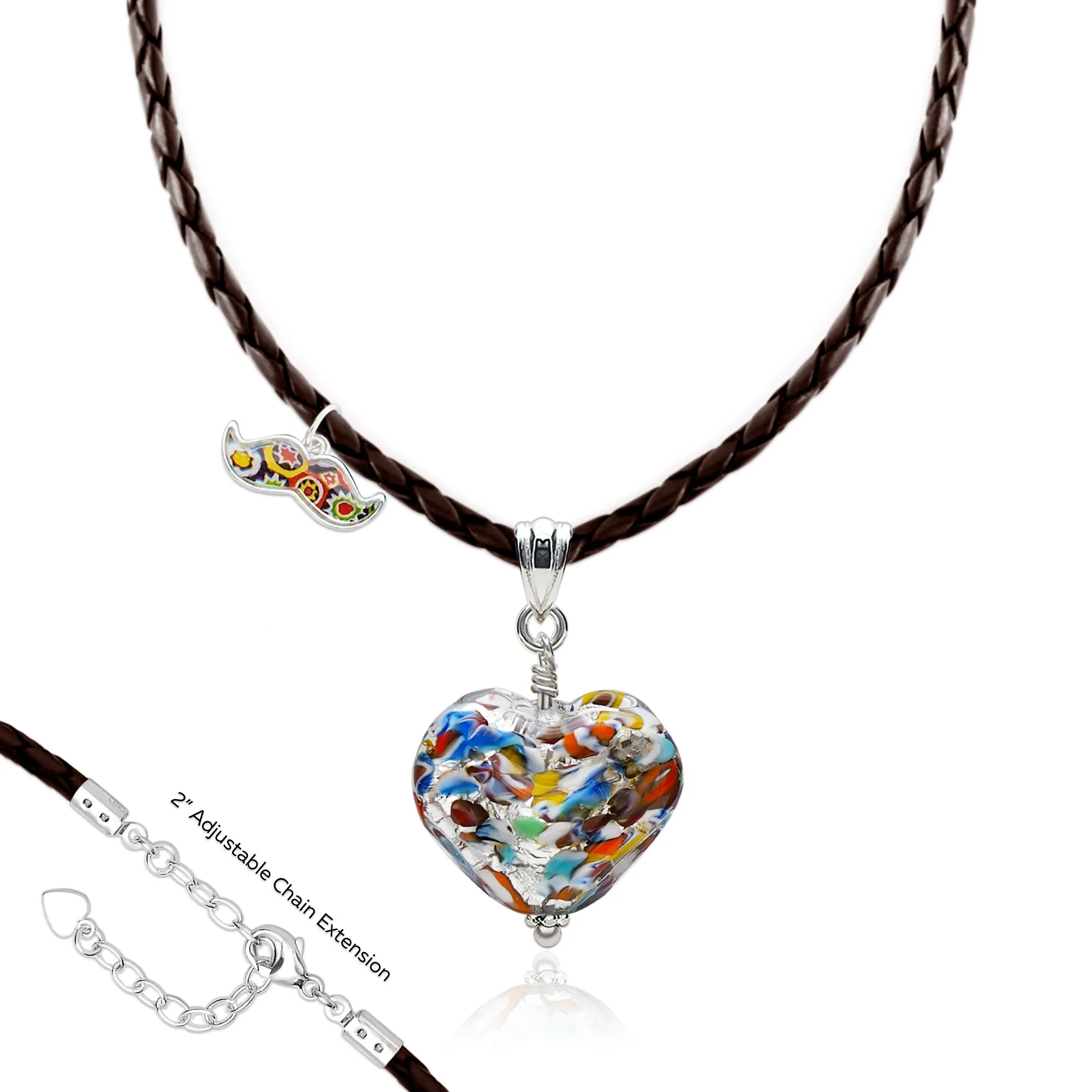 The Kiss Silver Double Heart Necklace