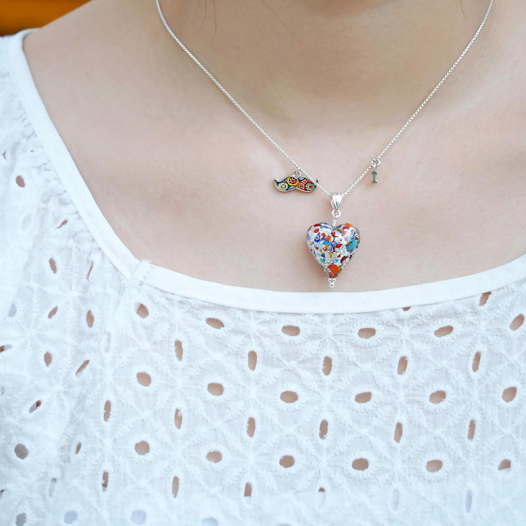 The Kiss Silver Heart Necklace