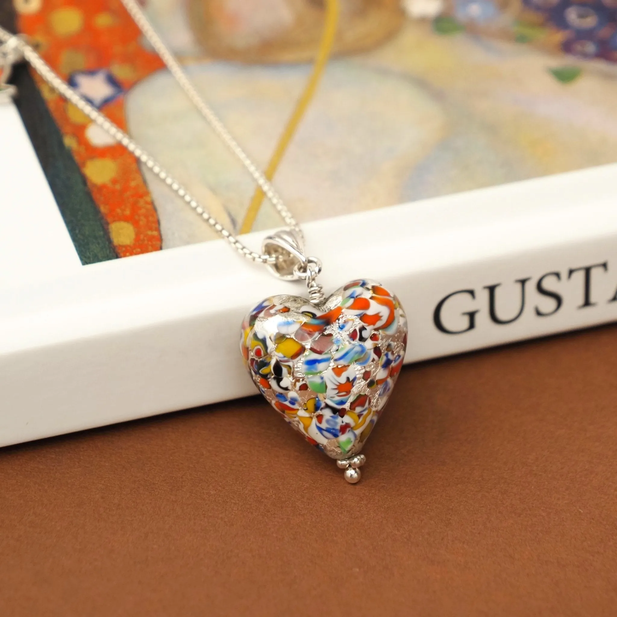 The Kiss Silver Heart Necklace