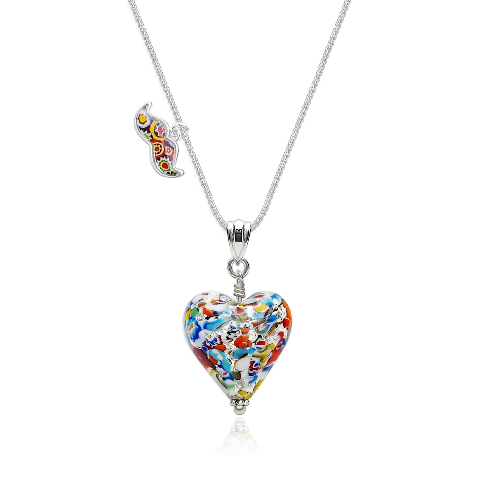 The Kiss Silver Heart Necklace