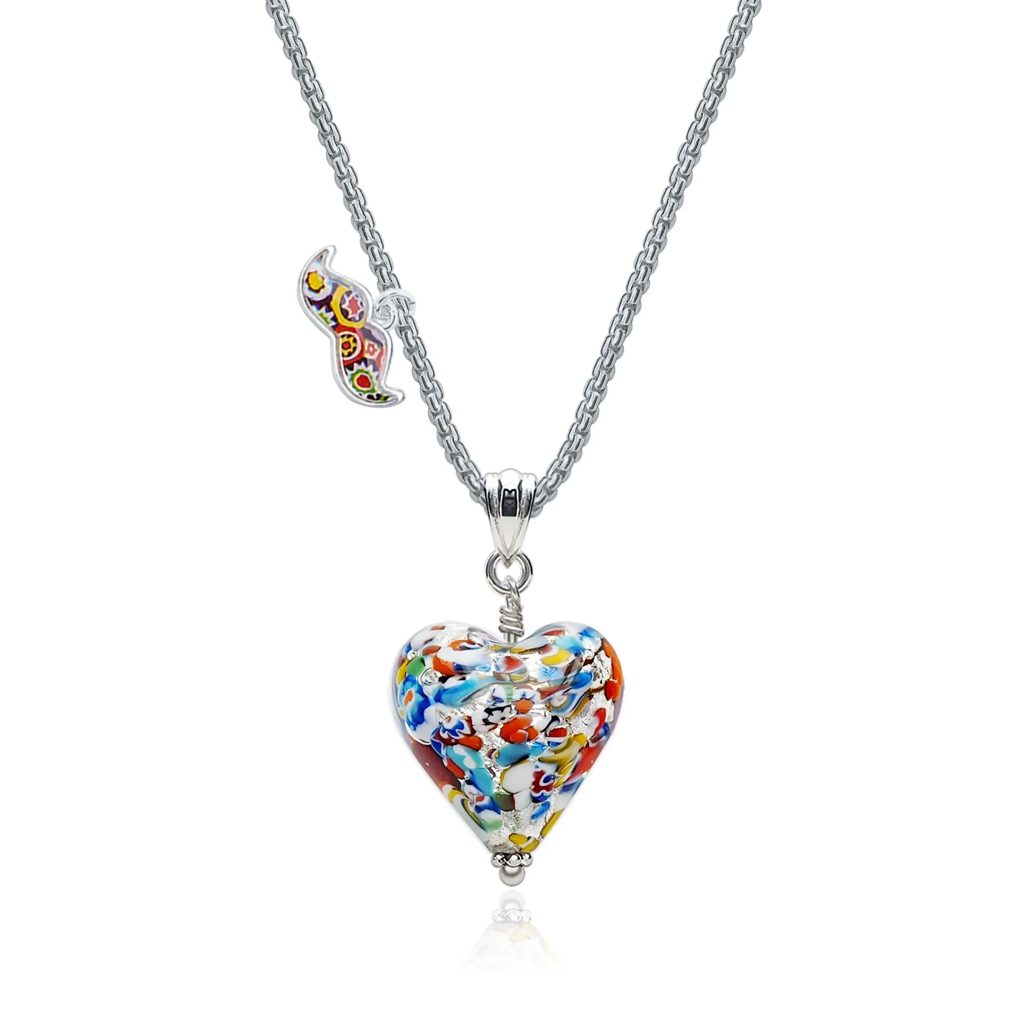 The Kiss Silver Heart Necklace