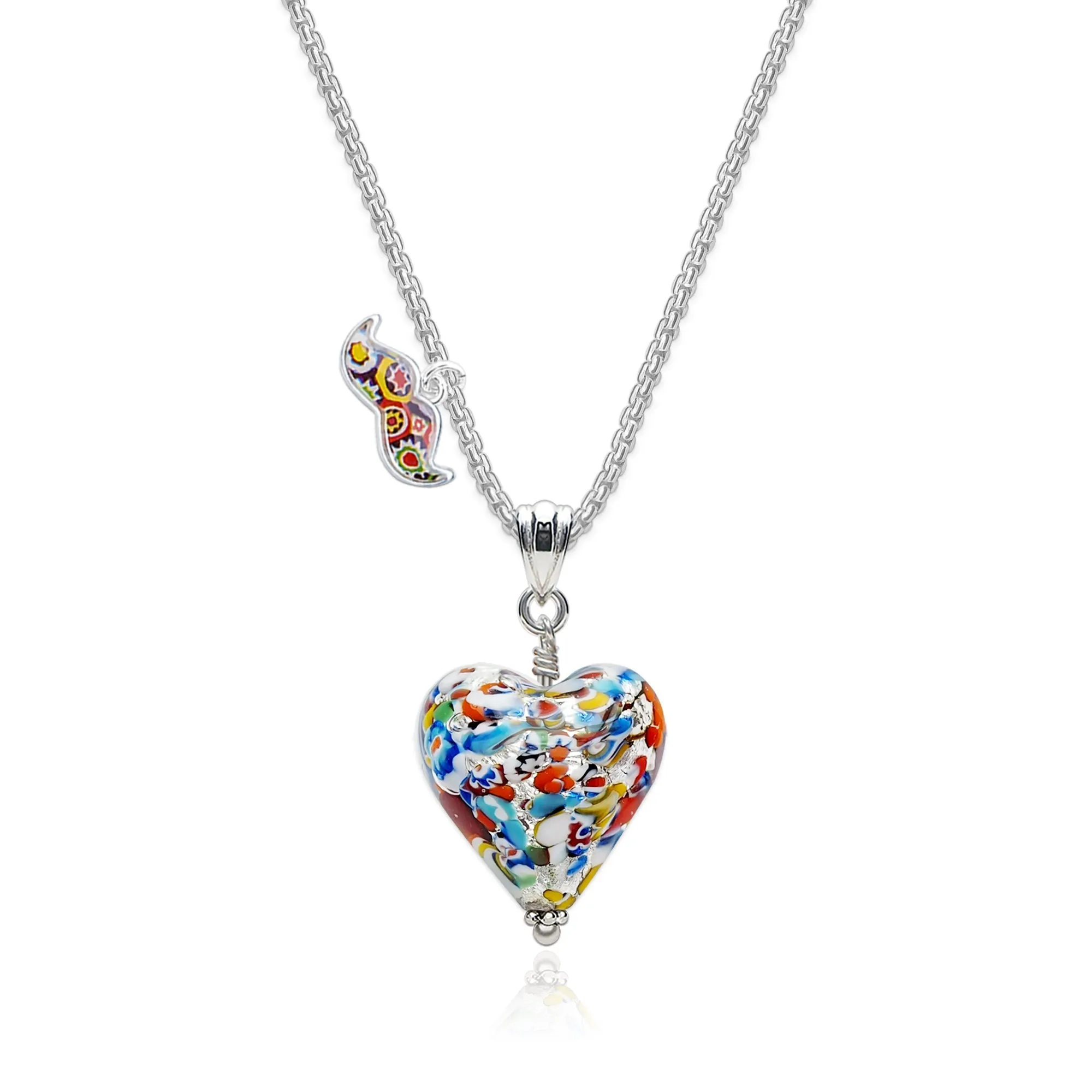 The Kiss Silver Heart Necklace