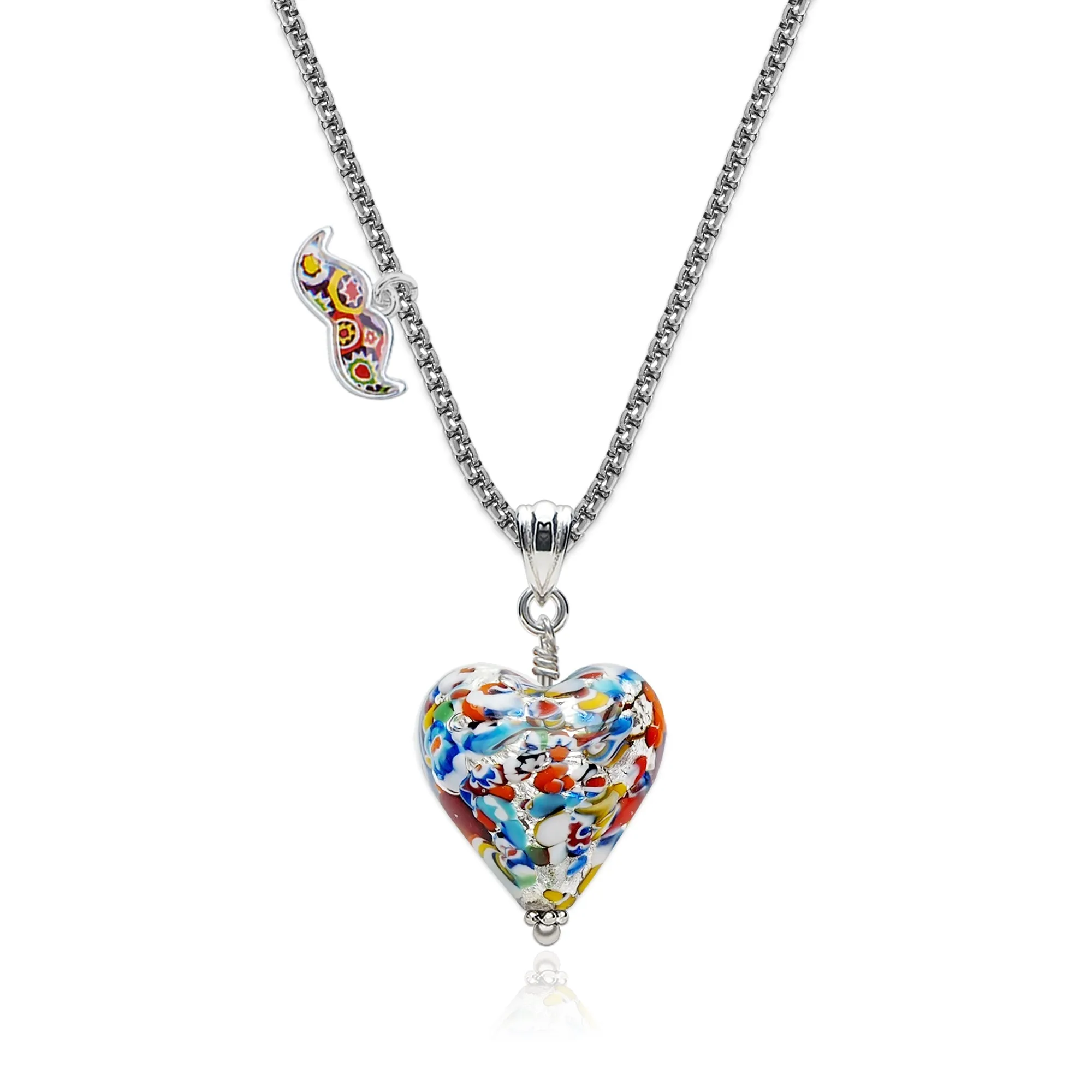 The Kiss Silver Heart Necklace