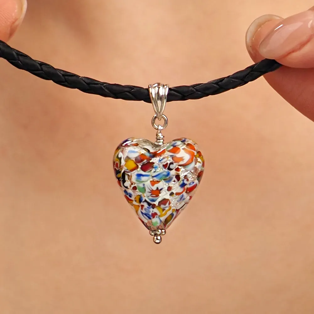 The Kiss Silver Heart Necklace