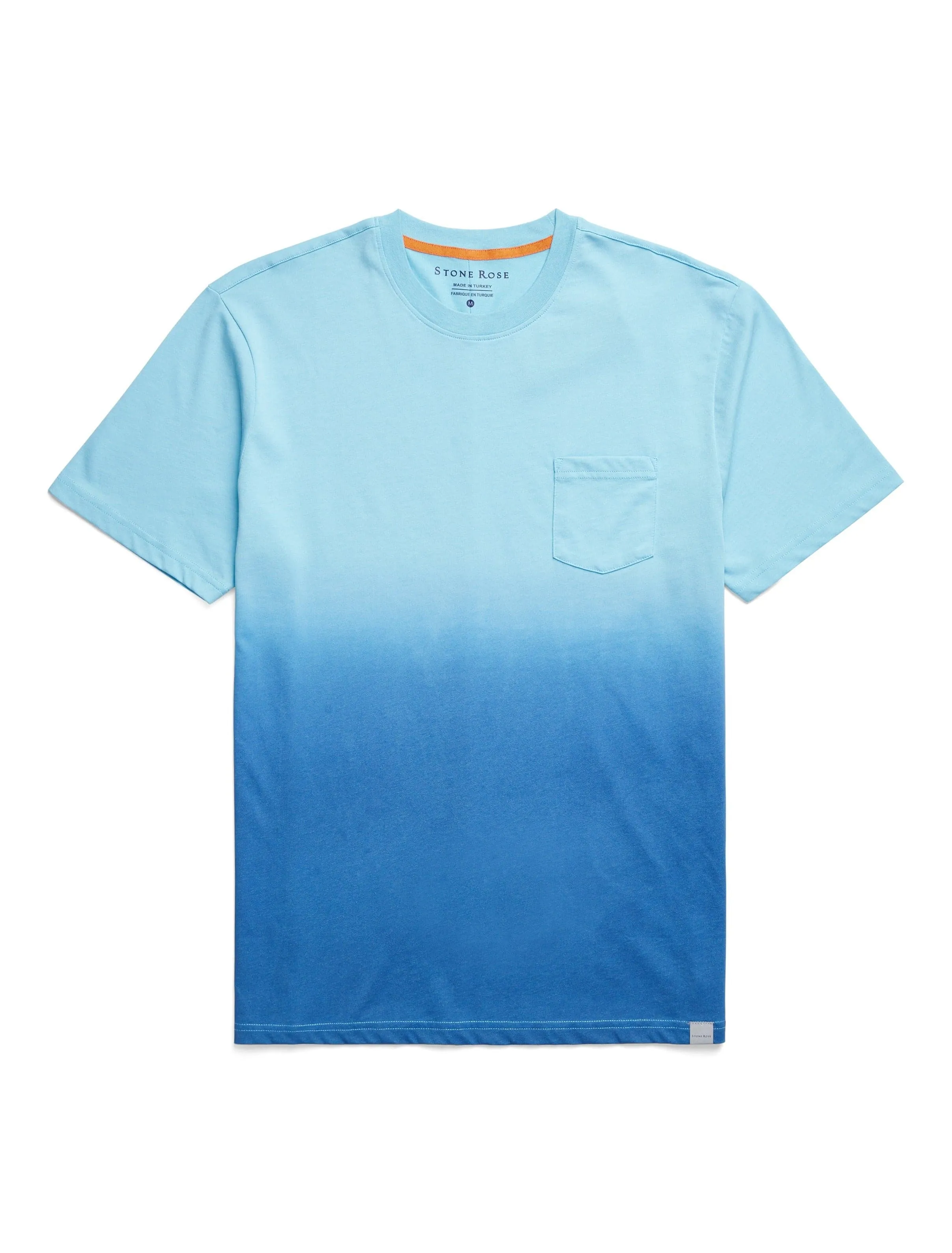 Turquoise Short Sleeve Dip-Dyed T-Shirt