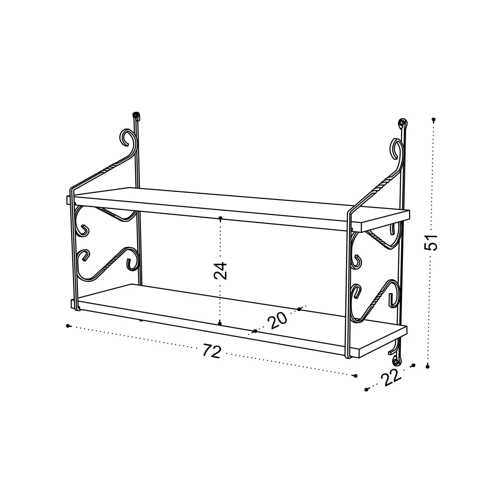 Wall Shelf Seramoni 2'li - Birch