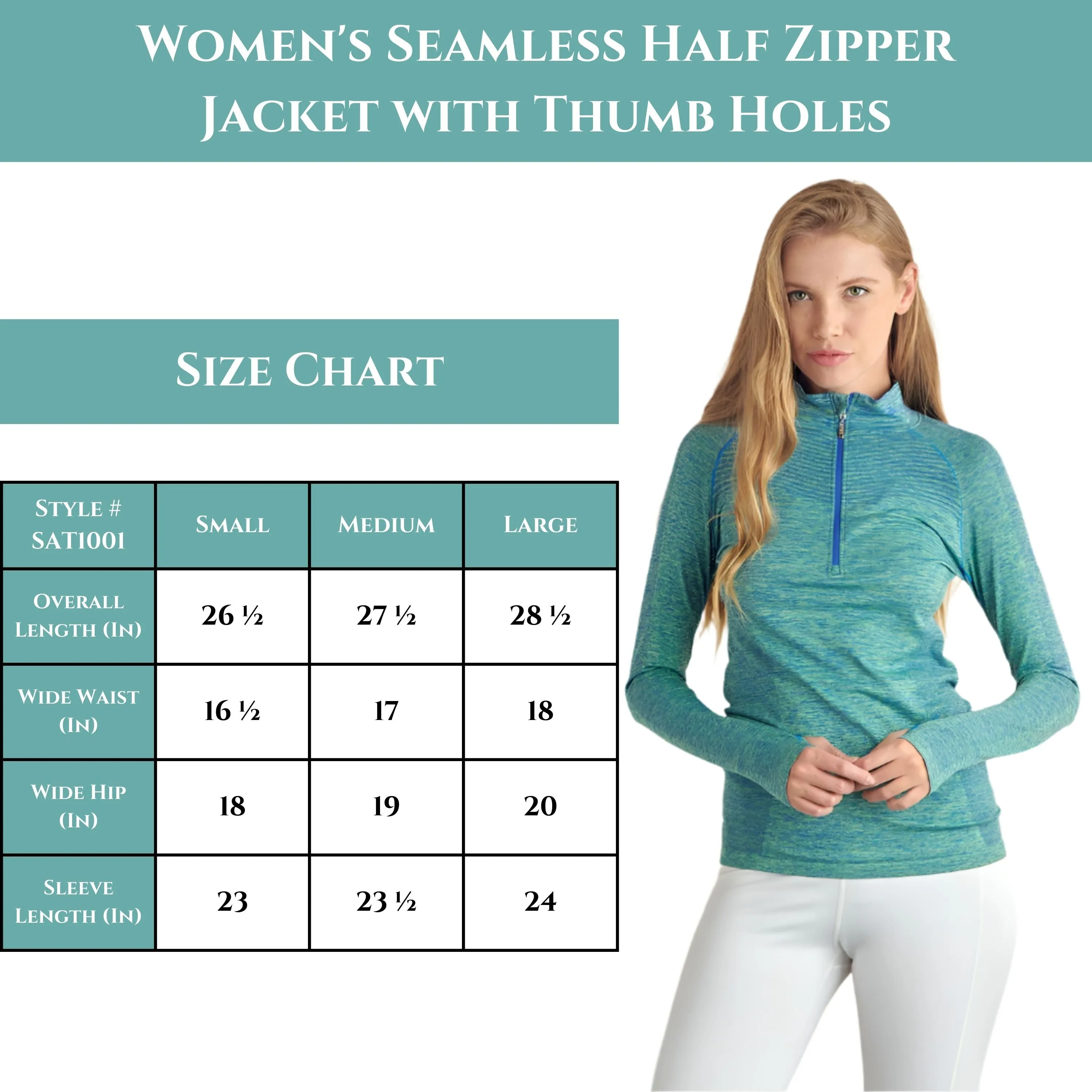 Women's Seamless Half Zipper Jacket with Thumb Holes - Great for Fall