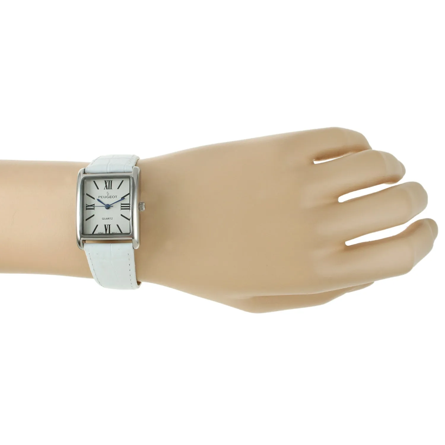 Women's Tank Watch Roman Dial White Leather Strap