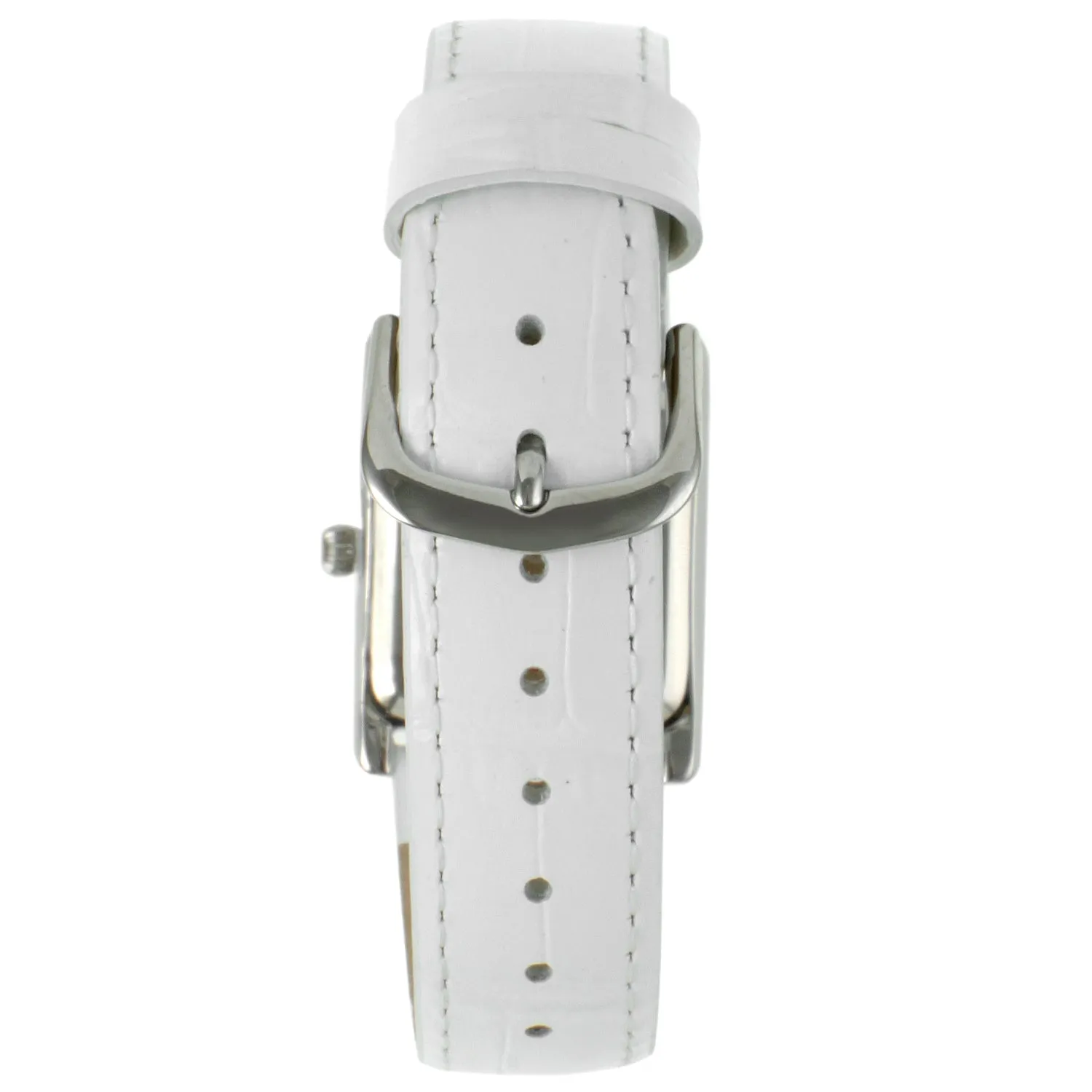 Women's Tank Watch Roman Dial White Leather Strap